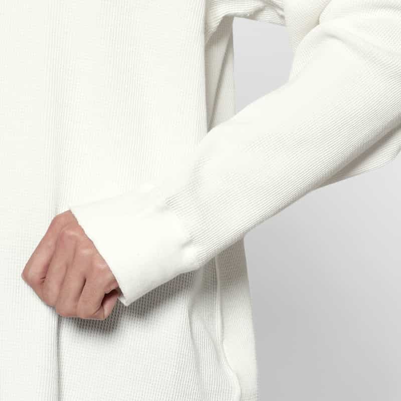 ANCELLM ANCELLM＜アンセルム＞ ダメージ加工ワッフルプルオーバー WHITE