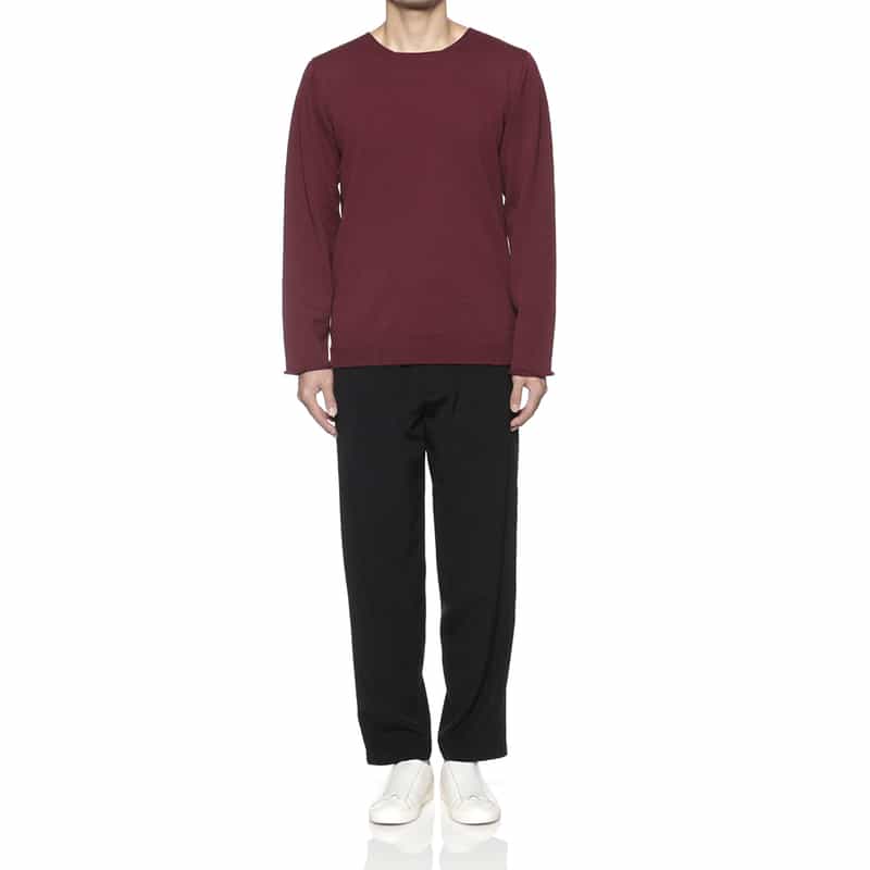 YOHJI YAMAMOTO YOHJI YAMAMOTO ＜ヨウジ ヤマモト＞ 刺繍ロゴ入りニットプルオーバー WINE