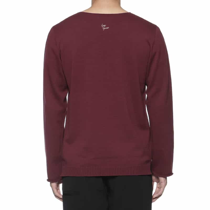 YOHJI YAMAMOTO YOHJI YAMAMOTO ＜ヨウジ ヤマモト＞ 刺繍ロゴ入りニットプルオーバー WINE