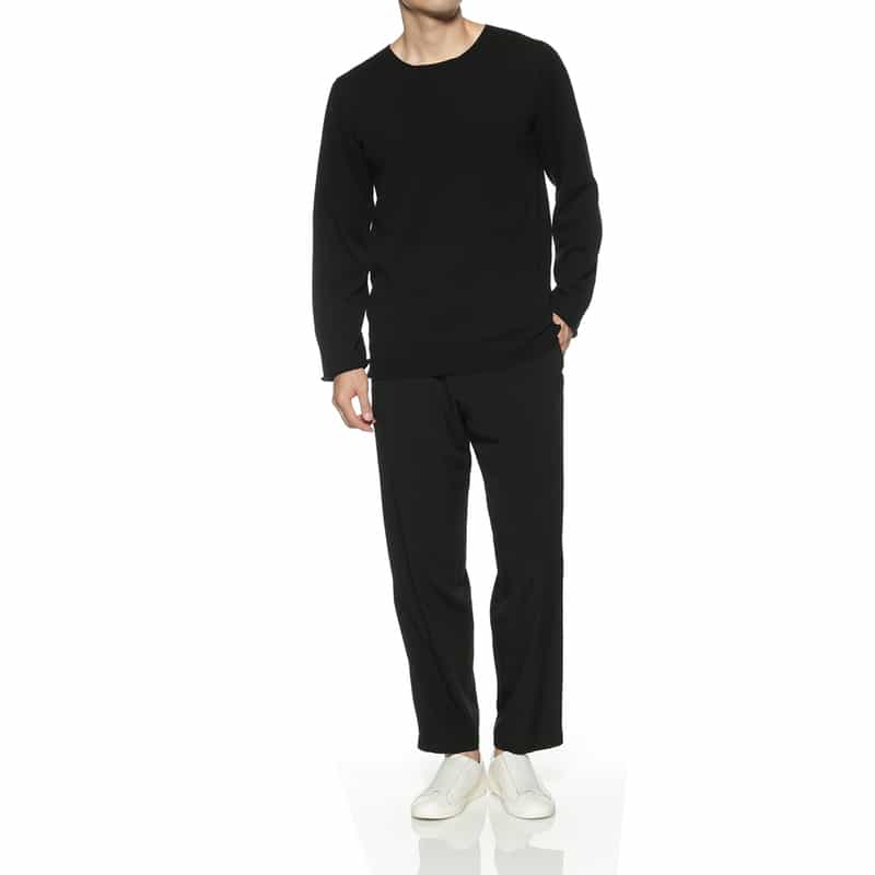 YOHJI YAMAMOTO YOHJI YAMAMOTO ＜ヨウジ ヤマモト＞ 刺繍ロゴ入りニットプルオーバー BLACK