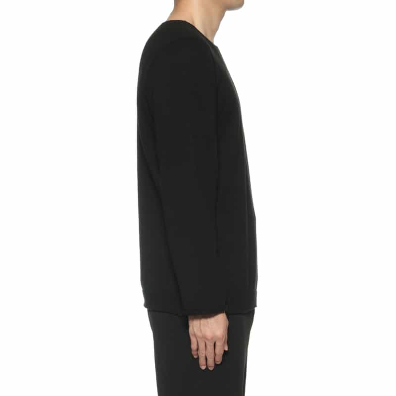 YOHJI YAMAMOTO YOHJI YAMAMOTO ＜ヨウジ ヤマモト＞ 刺繍ロゴ入りニットプルオーバー BLACK