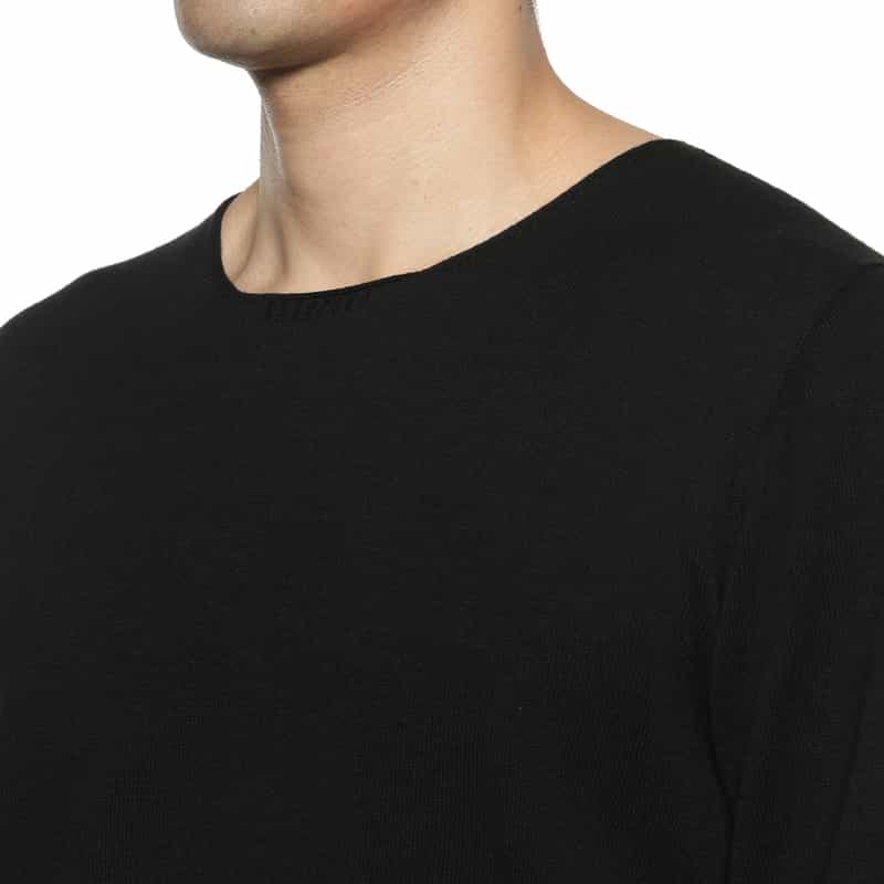 YOHJI YAMAMOTO YOHJI YAMAMOTO ＜ヨウジ ヤマモト＞ 刺繍ロゴ入りニットプルオーバー BLACK