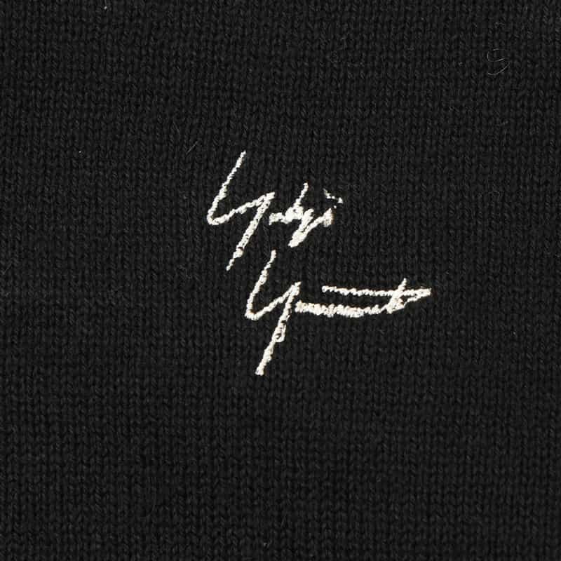 YOHJI YAMAMOTO YOHJI YAMAMOTO ＜ヨウジ ヤマモト＞ 刺繍ロゴ入りニットプルオーバー BLACK