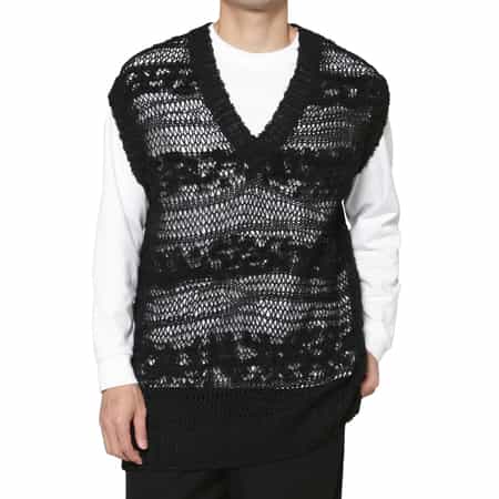 YOHJI YAMAMOTO ＜ヨウジ ヤマモト＞ ボーダー柄ニットベスト