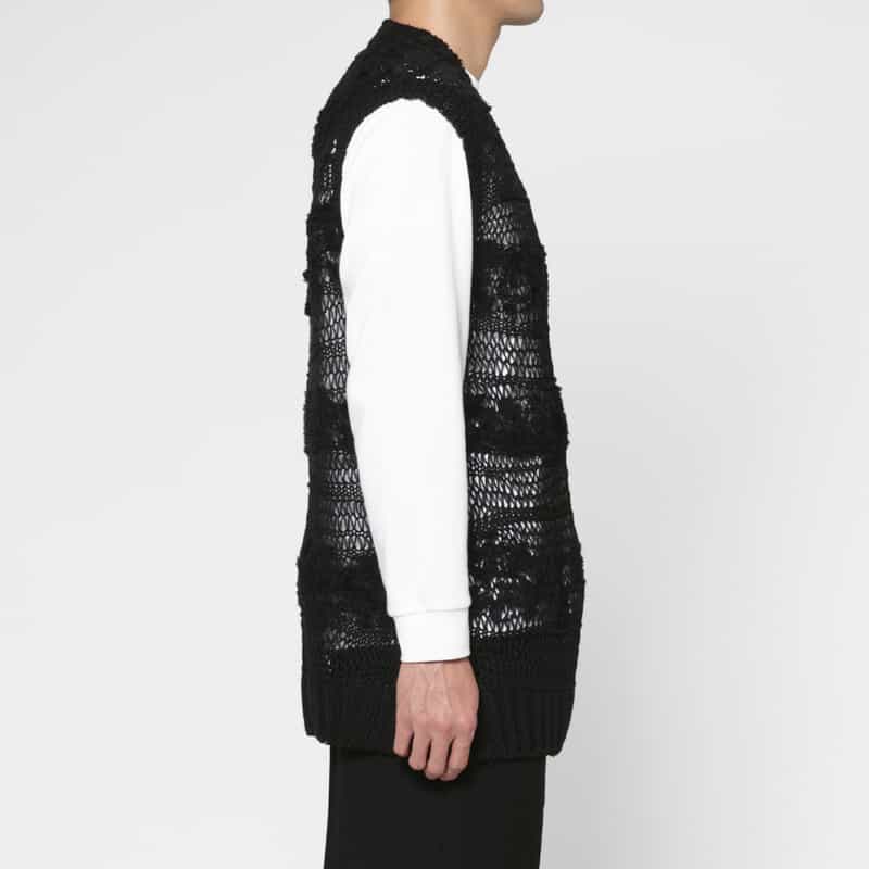 YOHJI YAMAMOTO YOHJI YAMAMOTO ＜ヨウジ ヤマモト＞ ボーダー柄ニットベスト BLACK
