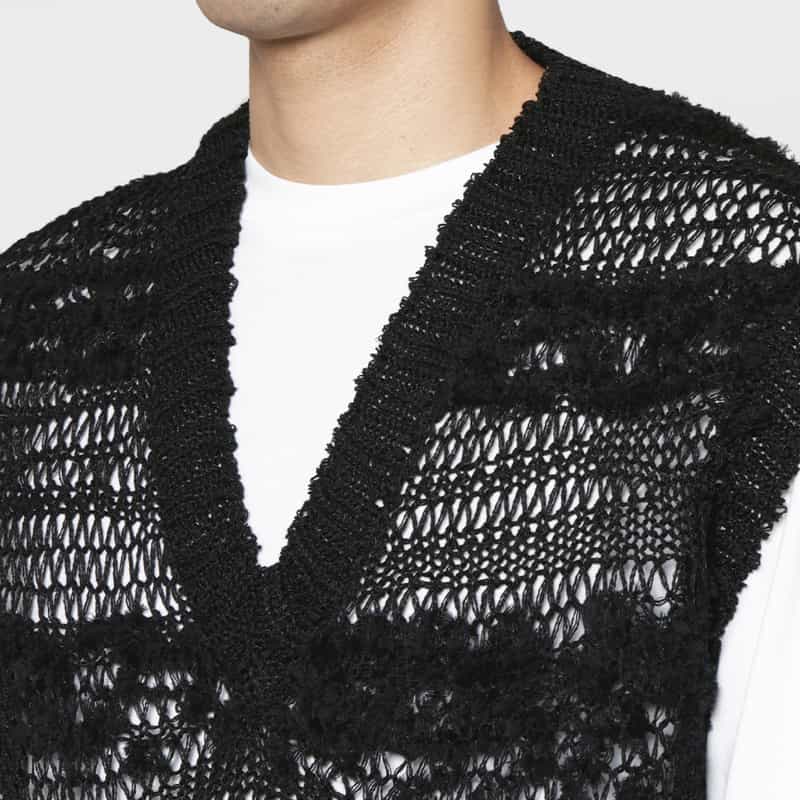 YOHJI YAMAMOTO YOHJI YAMAMOTO ＜ヨウジ ヤマモト＞ ボーダー柄ニットベスト BLACK