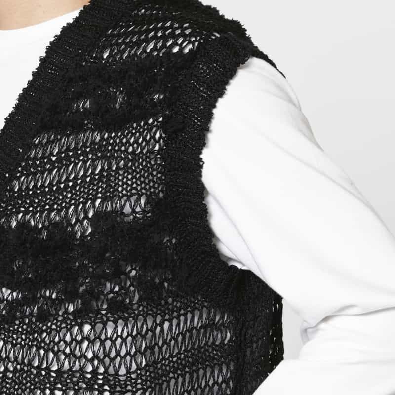 YOHJI YAMAMOTO YOHJI YAMAMOTO ＜ヨウジ ヤマモト＞ ボーダー柄ニットベスト BLACK