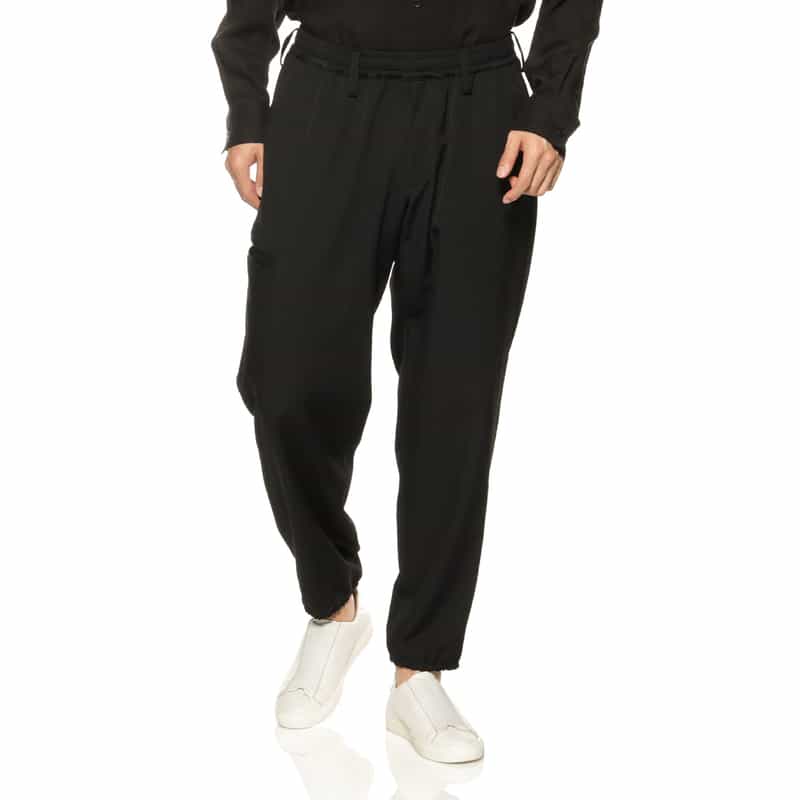 YOHJI YAMAMOTO ＜ヨウジ ヤマモト＞ ウールギャバジンリブ付きパンツ