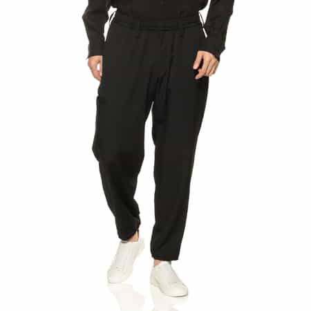 YOHJI YAMAMOTO ＜ヨウジ ヤマモト＞ ウールギャバジンリブ付きパンツ