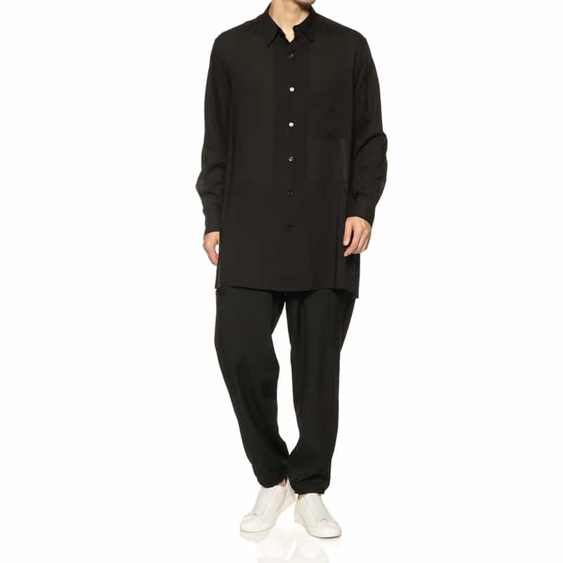 YOHJI YAMAMOTO YOHJI YAMAMOTO ＜ヨウジ ヤマモト＞ ウールギャバジンリブ付きパンツ BLACK