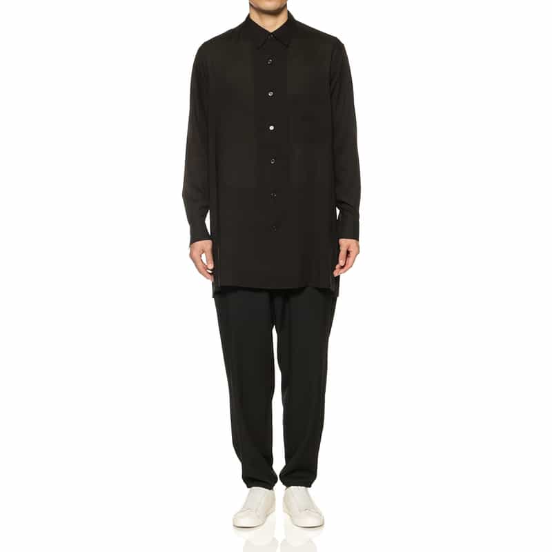 YOHJI YAMAMOTO YOHJI YAMAMOTO ＜ヨウジ ヤマモト＞ ウールギャバジンリブ付きパンツ BLACK