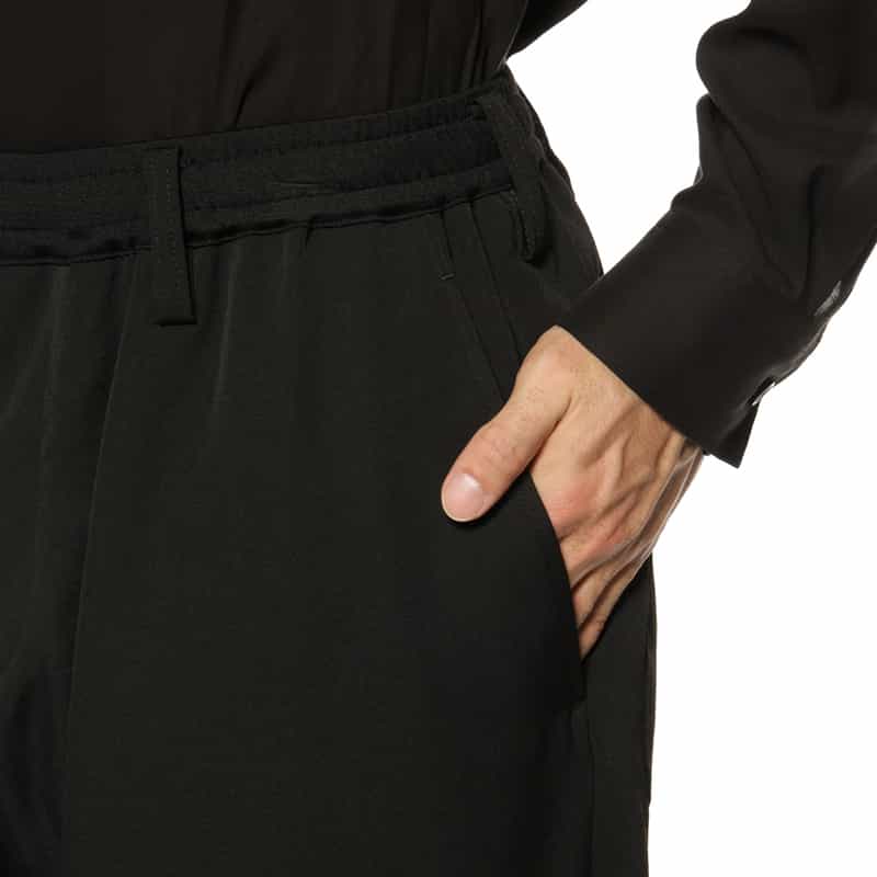 YOHJI YAMAMOTO YOHJI YAMAMOTO ＜ヨウジ ヤマモト＞ ウールギャバジンリブ付きパンツ BLACK