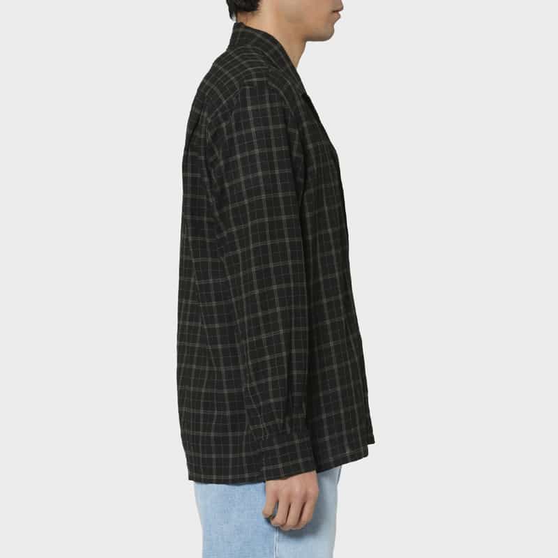 VUJA DE VUJA DE＜ヴジャ　デ＞ チェック柄オープンカラーシャツ BLACK