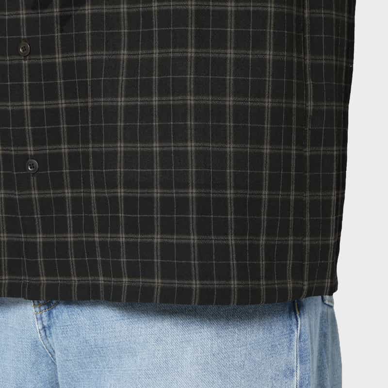 VUJA DE VUJA DE＜ヴジャ　デ＞ チェック柄オープンカラーシャツ BLACK