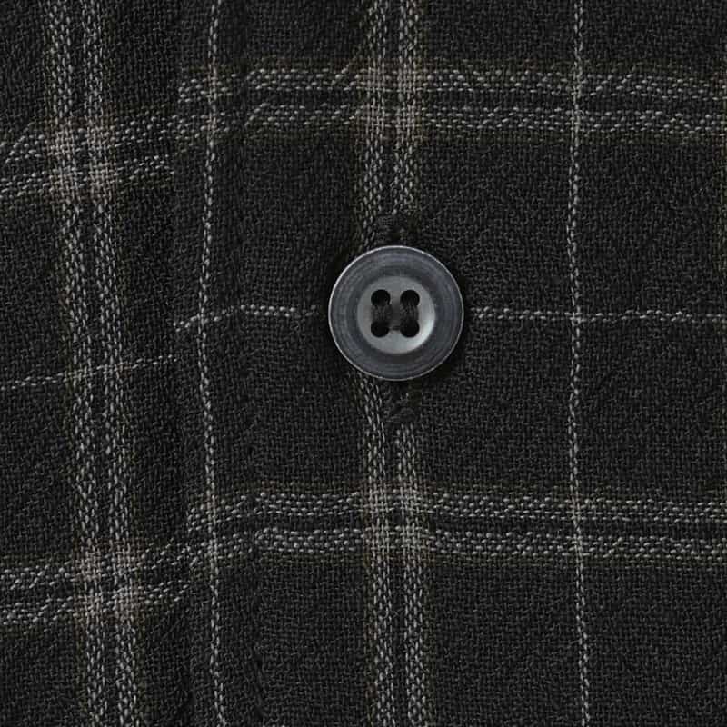 VUJA DE VUJA DE＜ヴジャ　デ＞ チェック柄オープンカラーシャツ BLACK