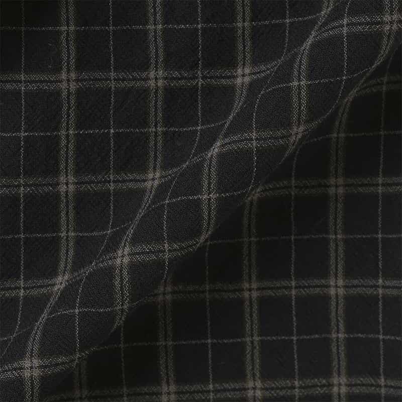 VUJA DE VUJA DE＜ヴジャ　デ＞ チェック柄オープンカラーシャツ BLACK