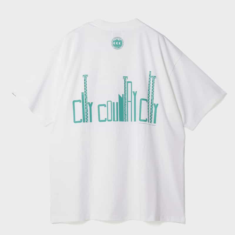 CITY COUNTRY CITY CITY COUNTRY CITY ＜シティーカントリーシティー＞ グラフィックTシャツ WHITE