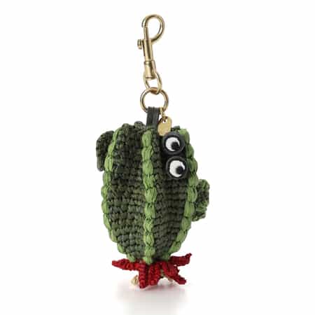 ANYA HINDMARCH ＜アニヤ ハインドマーチ＞ ラフィア素材チャーム "Cactus in Khaki"