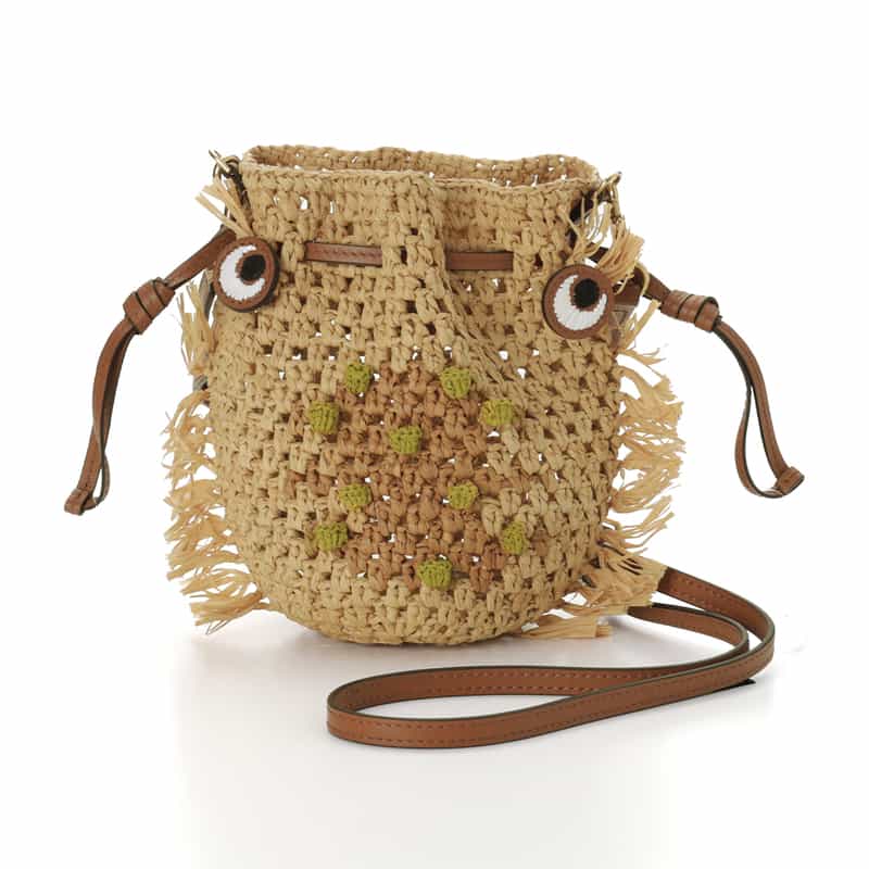 ANYA HINDMARCH ANYA HINDMARCH＜アニヤ ハインドマーチ＞ ラフィア素材バケットバッグ “Creatures“ BEIGE