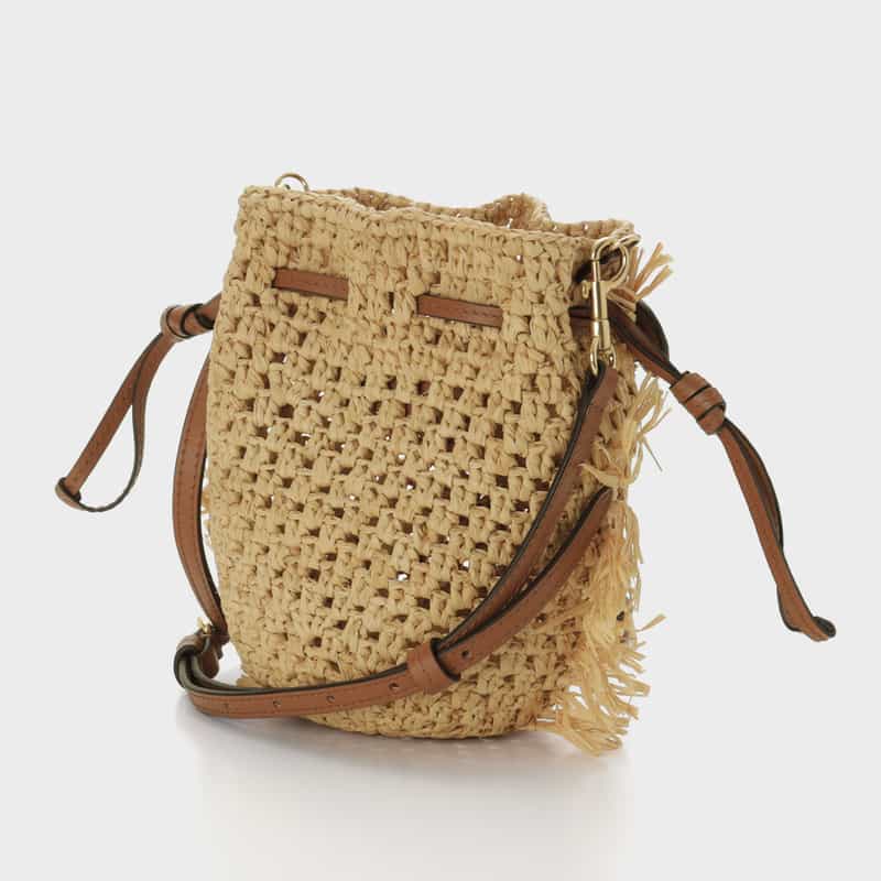 ANYA HINDMARCH ANYA HINDMARCH＜アニヤ ハインドマーチ＞ ラフィア素材バケットバッグ “Creatures“ BEIGE