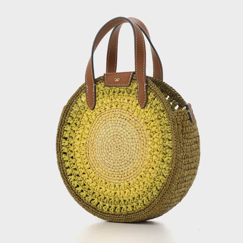 ANYA HINDMARCH ANYA HINDMARCH＜アニヤ ハインドマーチ＞ ラフィア素材 ラウンド型2WAYバッグ（YELLOW） YELLOW