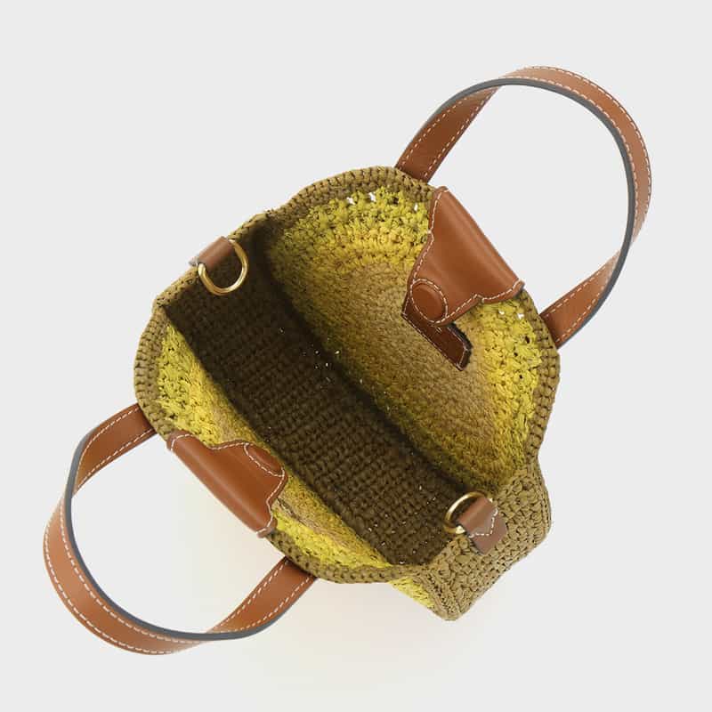 ANYA HINDMARCH ANYA HINDMARCH＜アニヤ ハインドマーチ＞ ラフィア素材 ラウンド型2WAYバッグ（YELLOW） YELLOW