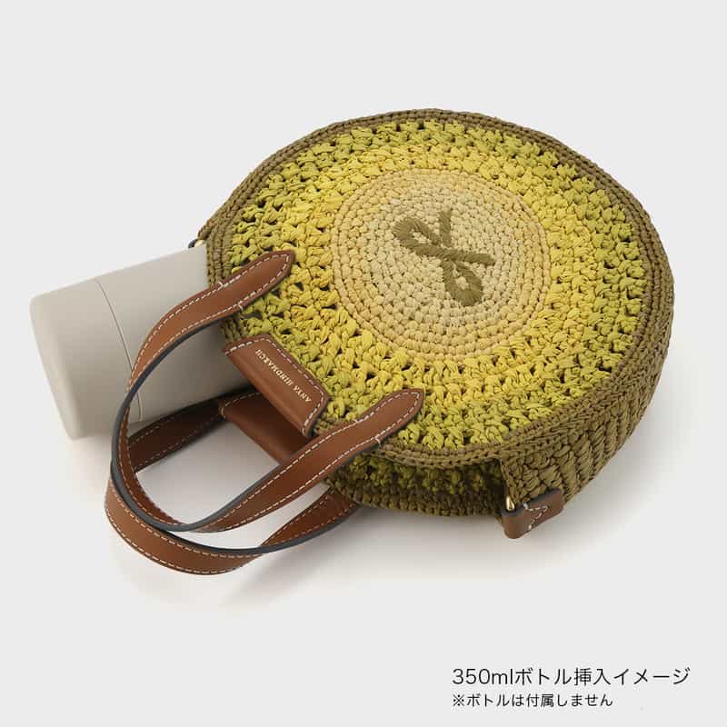 ANYA HINDMARCH ANYA HINDMARCH＜アニヤ ハインドマーチ＞ ラフィア素材 ラウンド型2WAYバッグ（YELLOW） YELLOW