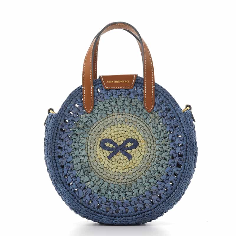 ANYA HINDMARCH ANYA HINDMARCH＜アニヤ ハインドマーチ＞ ラフィア素材 ラウンド型2WAYバッグ（BLUE） BLUE