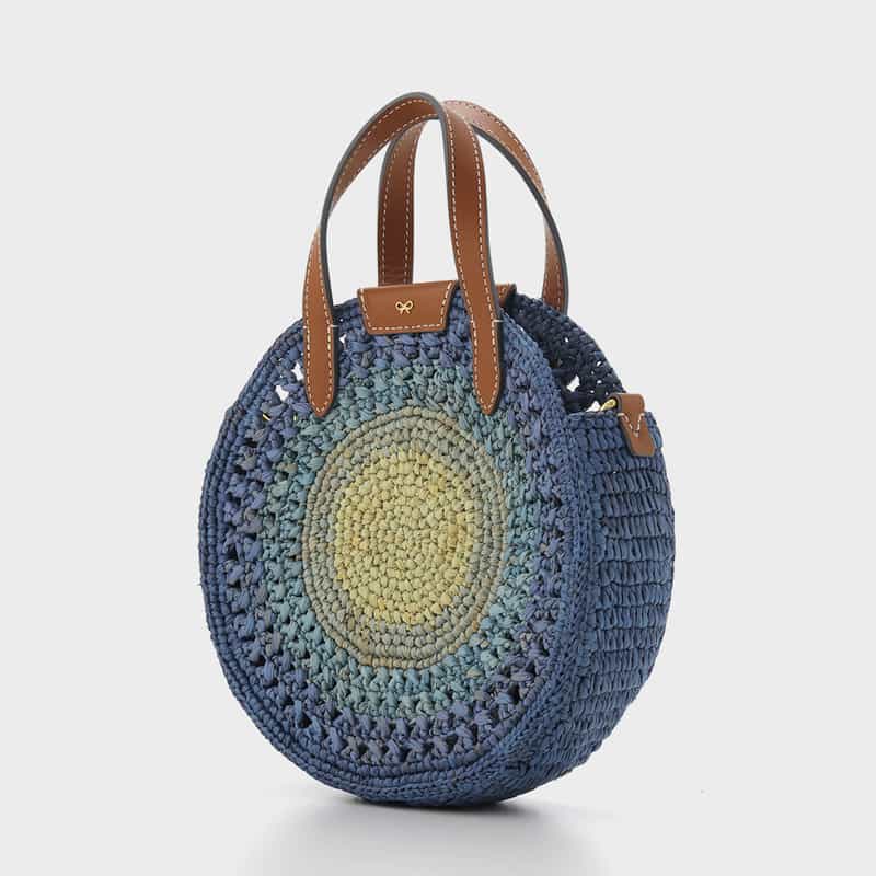ANYA HINDMARCH ANYA HINDMARCH＜アニヤ ハインドマーチ＞ ラフィア素材 ラウンド型2WAYバッグ（BLUE） BLUE