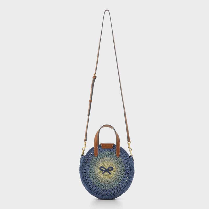ANYA HINDMARCH ANYA HINDMARCH＜アニヤ ハインドマーチ＞ ラフィア素材 ラウンド型2WAYバッグ（BLUE） BLUE