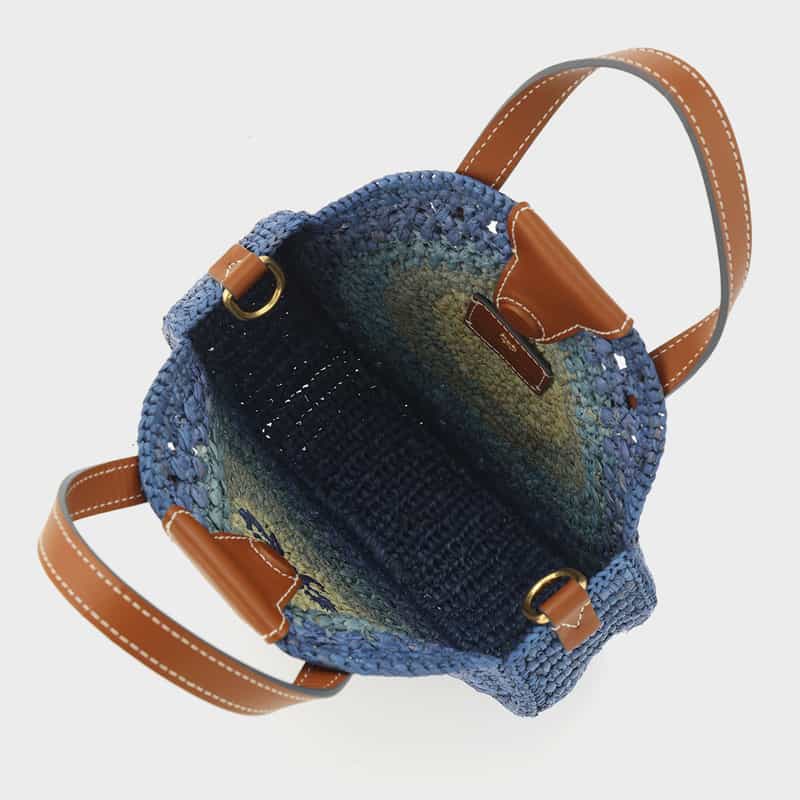 ANYA HINDMARCH ANYA HINDMARCH＜アニヤ ハインドマーチ＞ ラフィア素材 ラウンド型2WAYバッグ（BLUE） BLUE