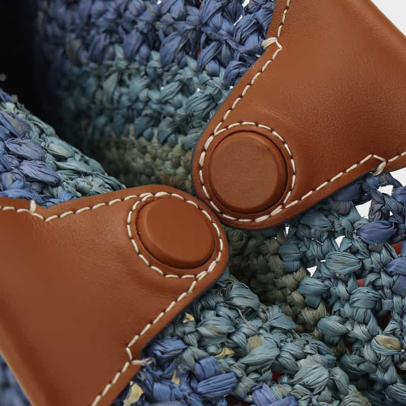 ANYA HINDMARCH ANYA HINDMARCH＜アニヤ ハインドマーチ＞ ラフィア素材 ラウンド型2WAYバッグ（BLUE） BLUE