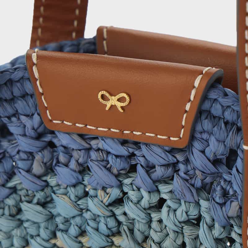 ANYA HINDMARCH ANYA HINDMARCH＜アニヤ ハインドマーチ＞ ラフィア素材 ラウンド型2WAYバッグ（BLUE） BLUE