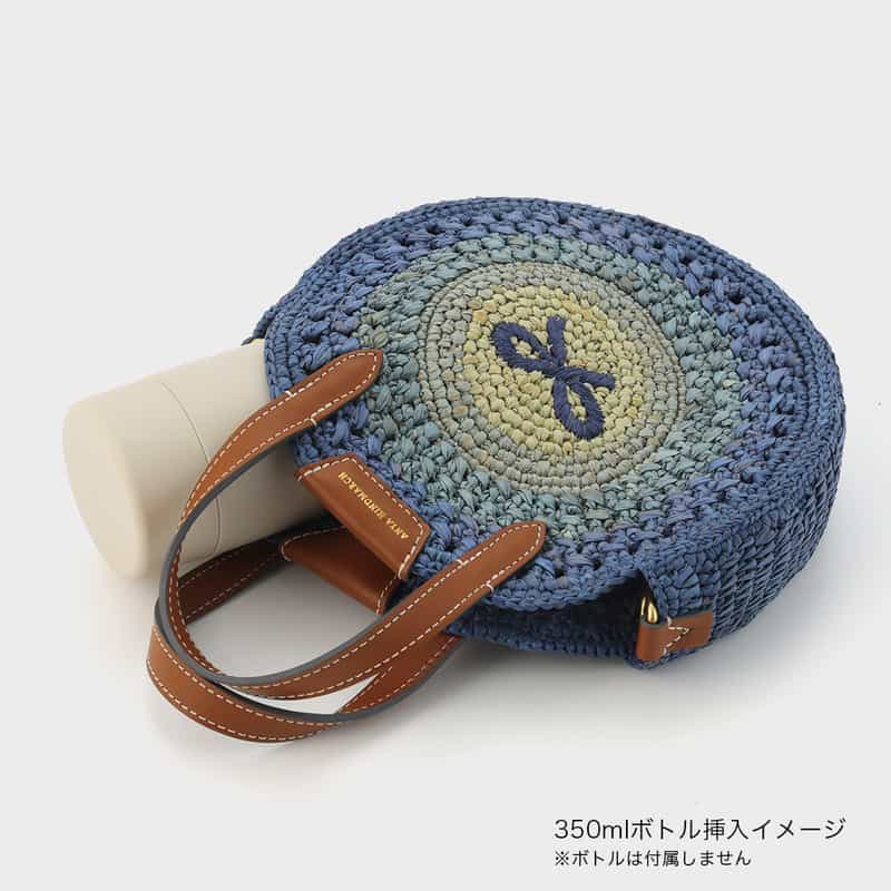 ANYA HINDMARCH ANYA HINDMARCH＜アニヤ ハインドマーチ＞ ラフィア素材 ラウンド型2WAYバッグ（BLUE） BLUE
