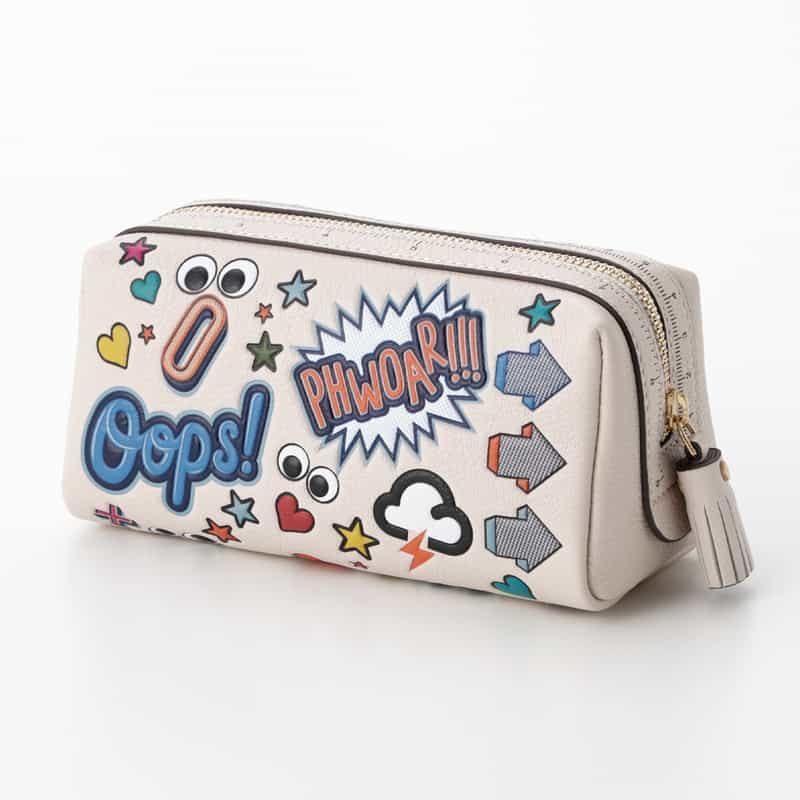 ANYA HINDMARCH ANYA HINDMARCH＜アニヤ ハインドマーチ＞ポーチ "ALL OVER STICKERS" IVORY