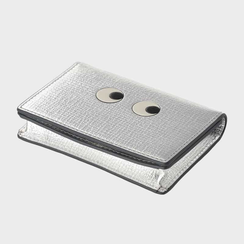 ANYA HINDMARCH ANYA HINDMARCH＜アニヤ ハインドマーチ＞ メタリック素材カードケース "EYES" SILVER