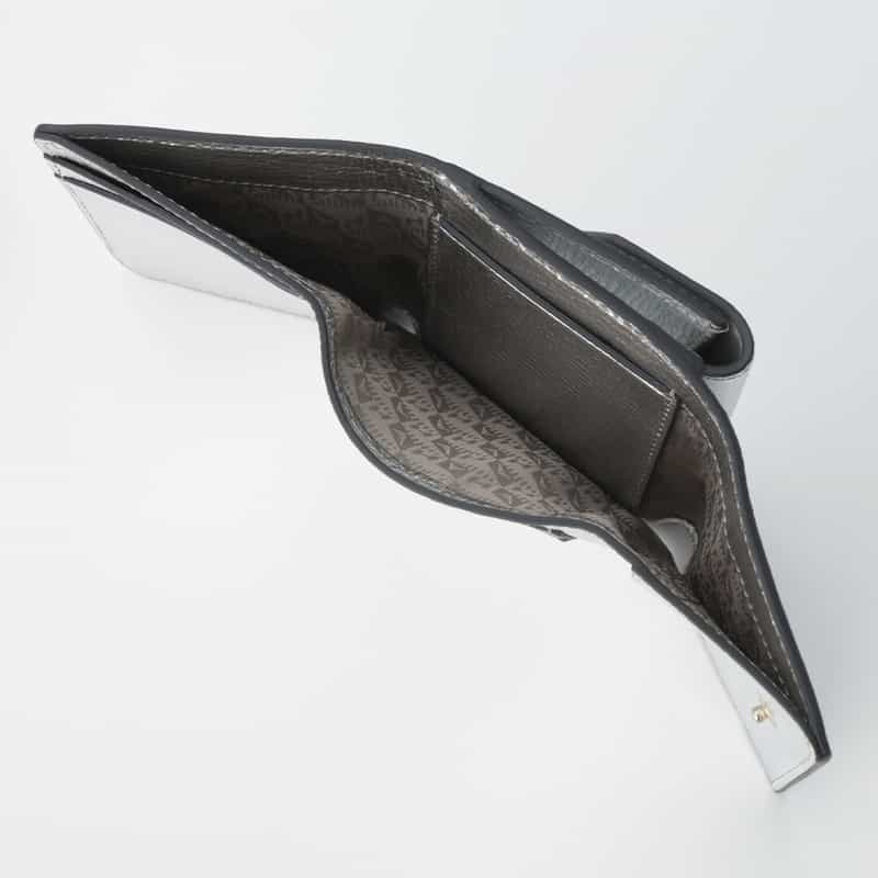 ANYA HINDMARCH ANYA HINDMARCH＜アニヤ ハインドマーチ＞ メタリック素材3つ折りミニウォレット "EYES" SILVER