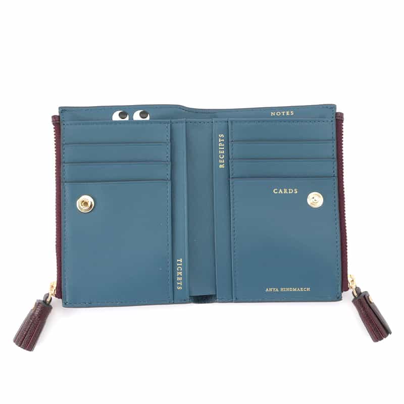 ANYA HINDMARCH ANYA HINDMARCH＜アニヤ ハインドマーチ＞ ダブルジップコンパクトウォレット BLUE