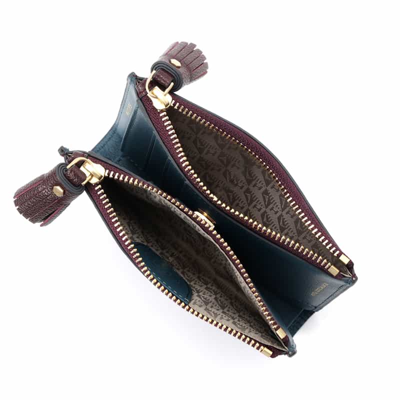 ANYA HINDMARCH ANYA HINDMARCH＜アニヤ ハインドマーチ＞ ダブルジップコンパクトウォレット BLUE