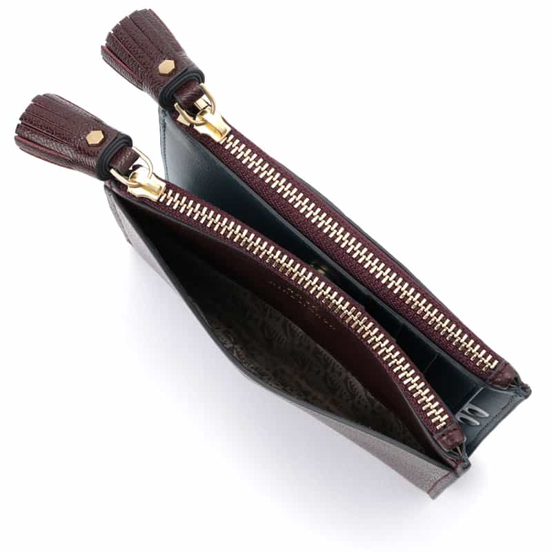 ANYA HINDMARCH ANYA HINDMARCH＜アニヤ ハインドマーチ＞ ダブルジップコンパクトウォレット BLUE