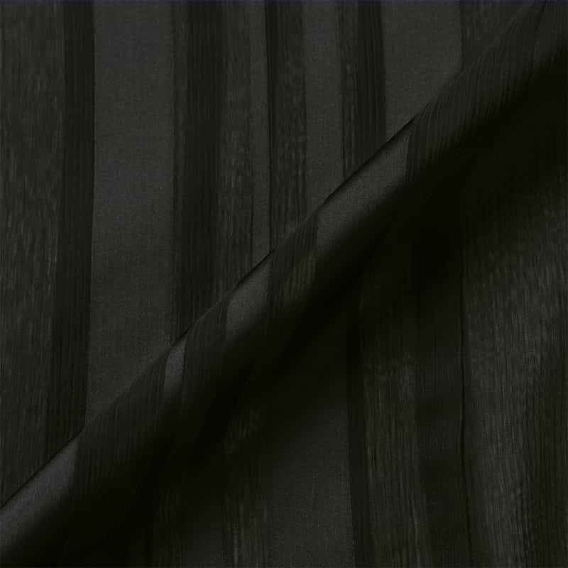 BARNEYS NEW YORK ウォッシャブル シアー素材 ランダムストライプ柄ボウタイブラウス （インナーキャミソール付き） BLACK