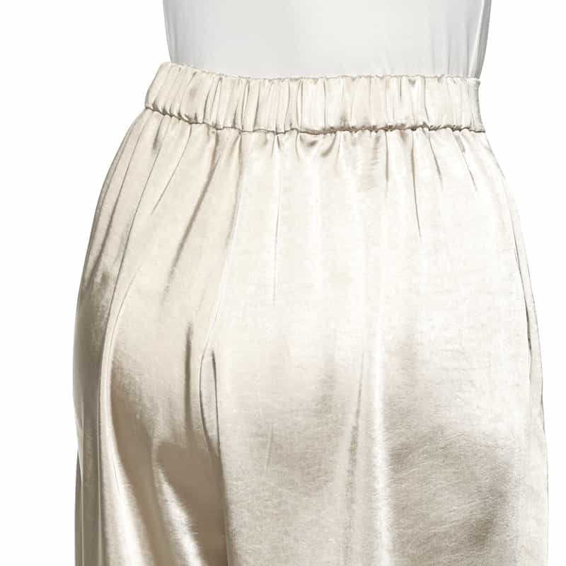 BARNEYS NEW YORK シャイニー タックワイドパンツ GRAY BEIGE