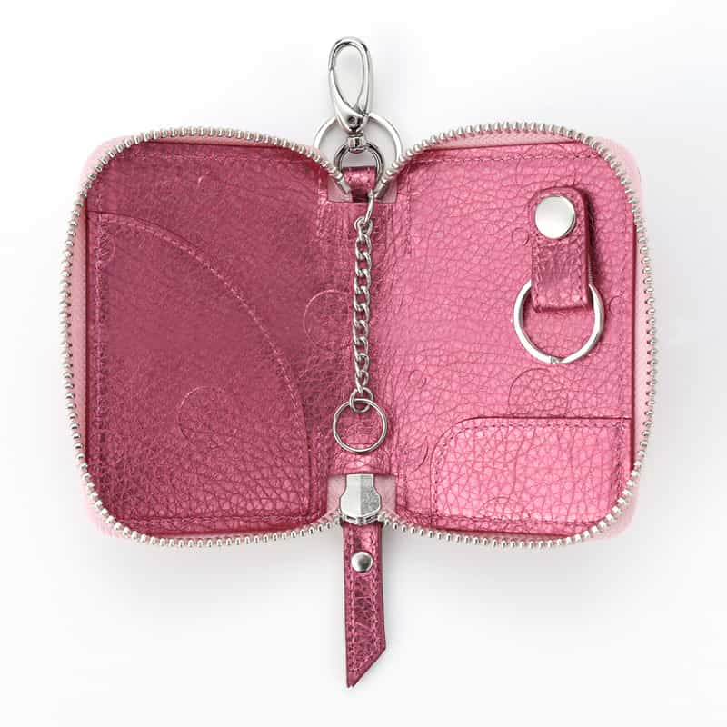 BARNEYS NEW YORK ドット柄型押し キーケース PINK