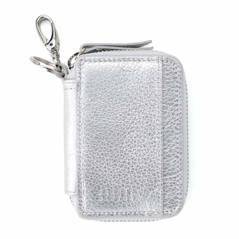 BARNEYS NEW YORK ドット柄型押し キーケース SILVER