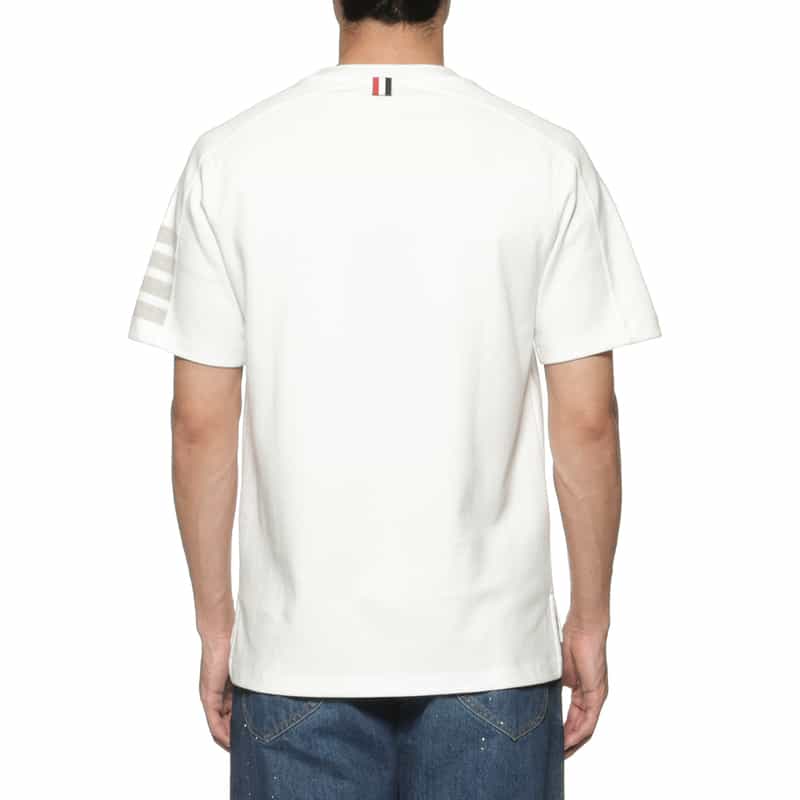 THOM BROWNE THOM BROWNE＜トム ブラウン＞ クルーネックカットソー WHITE