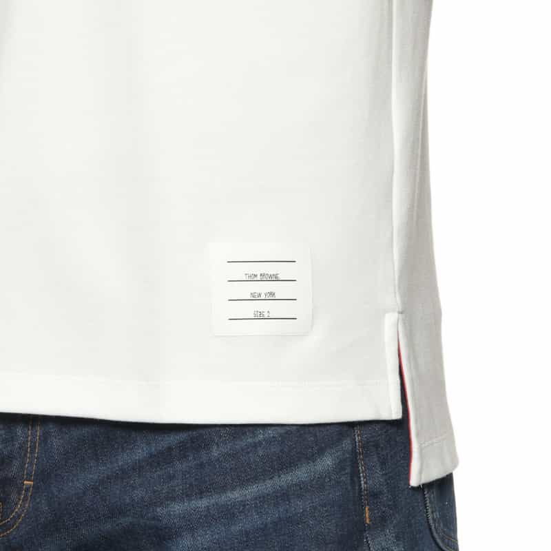 THOM BROWNE THOM BROWNE＜トム ブラウン＞ クルーネックカットソー WHITE