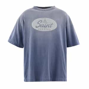 SAINT MXXXXXX＜セント マイケル＞ ヴィンテージ加工ロゴ入りプリントTシャツ