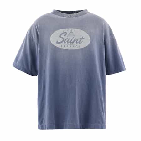 SAINT MXXXXXX＜セント マイケル＞ ヴィンテージ加工ロゴ入りプリントTシャツ