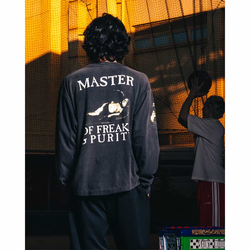 SAINT MXXXXXX SAINT MXXXXXX＜セント マイケル＞ ヴィンテージ加工ロングスリーブカットソー BLACK