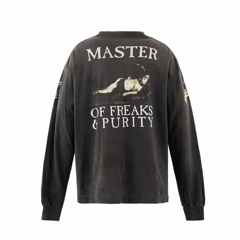 SAINT MXXXXXX SAINT MXXXXXX＜セント マイケル＞ ヴィンテージ加工ロングスリーブカットソー BLACK